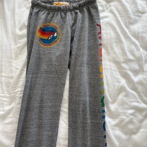 Aviator Nation Gray Rainbow Track Pants